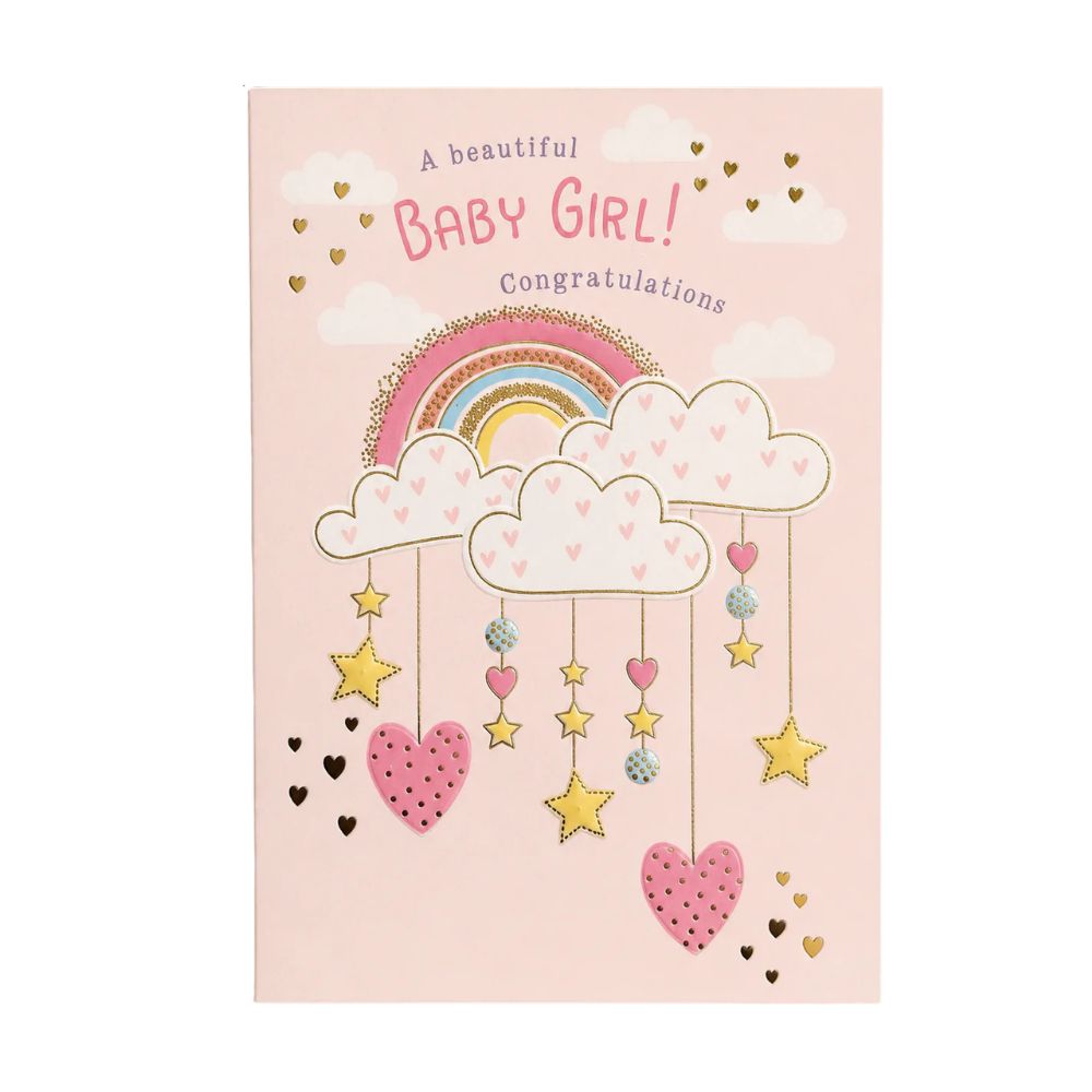 Baby Girl Congratulations Card - Greeting Card
