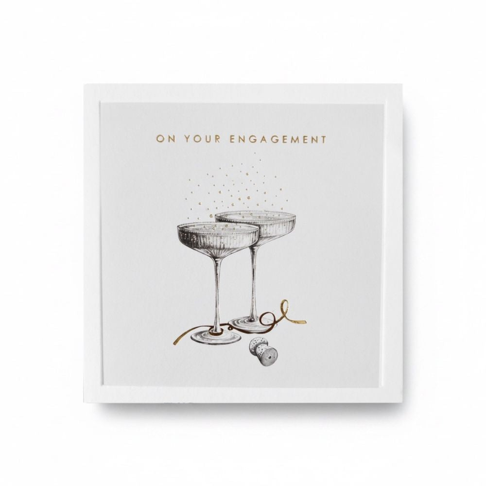 On Your Engagement Champagne Card - Greeting Card
