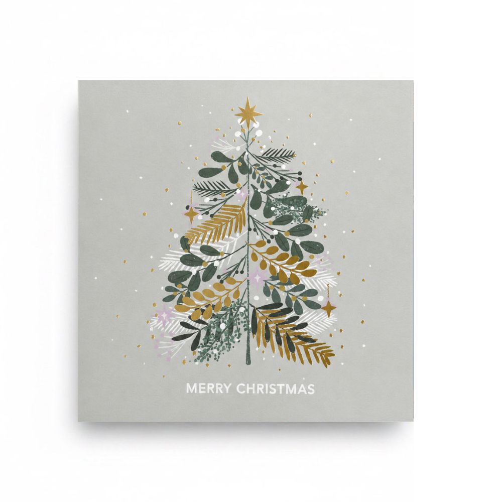 Botanical Christmas Tree Greeting Card