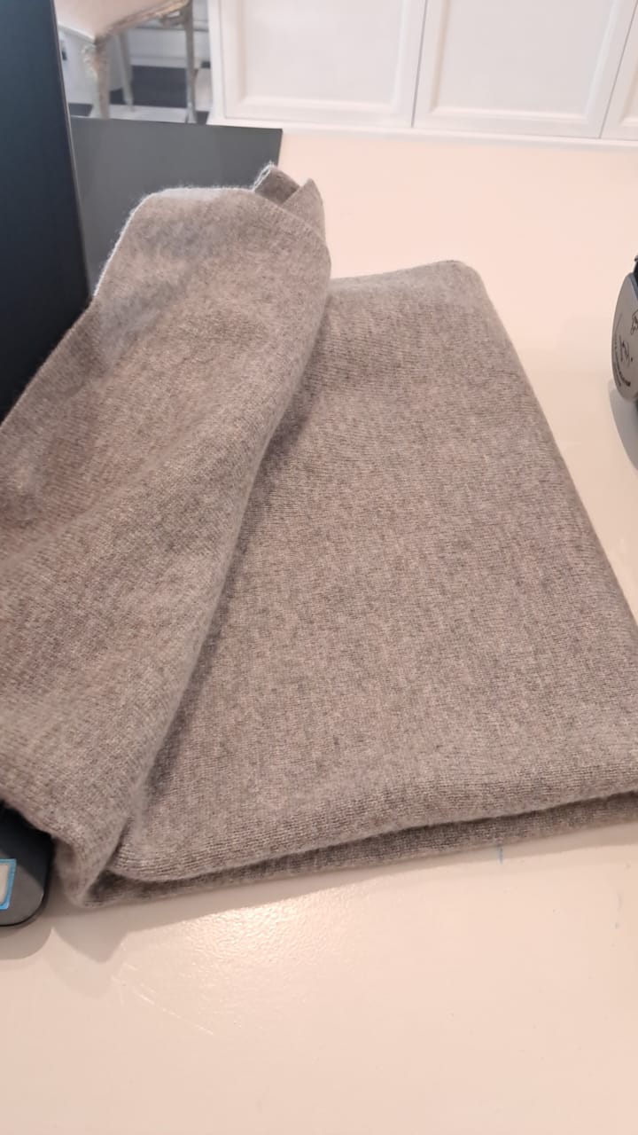 Warm Grey Double Knit Cashmere Poncho
