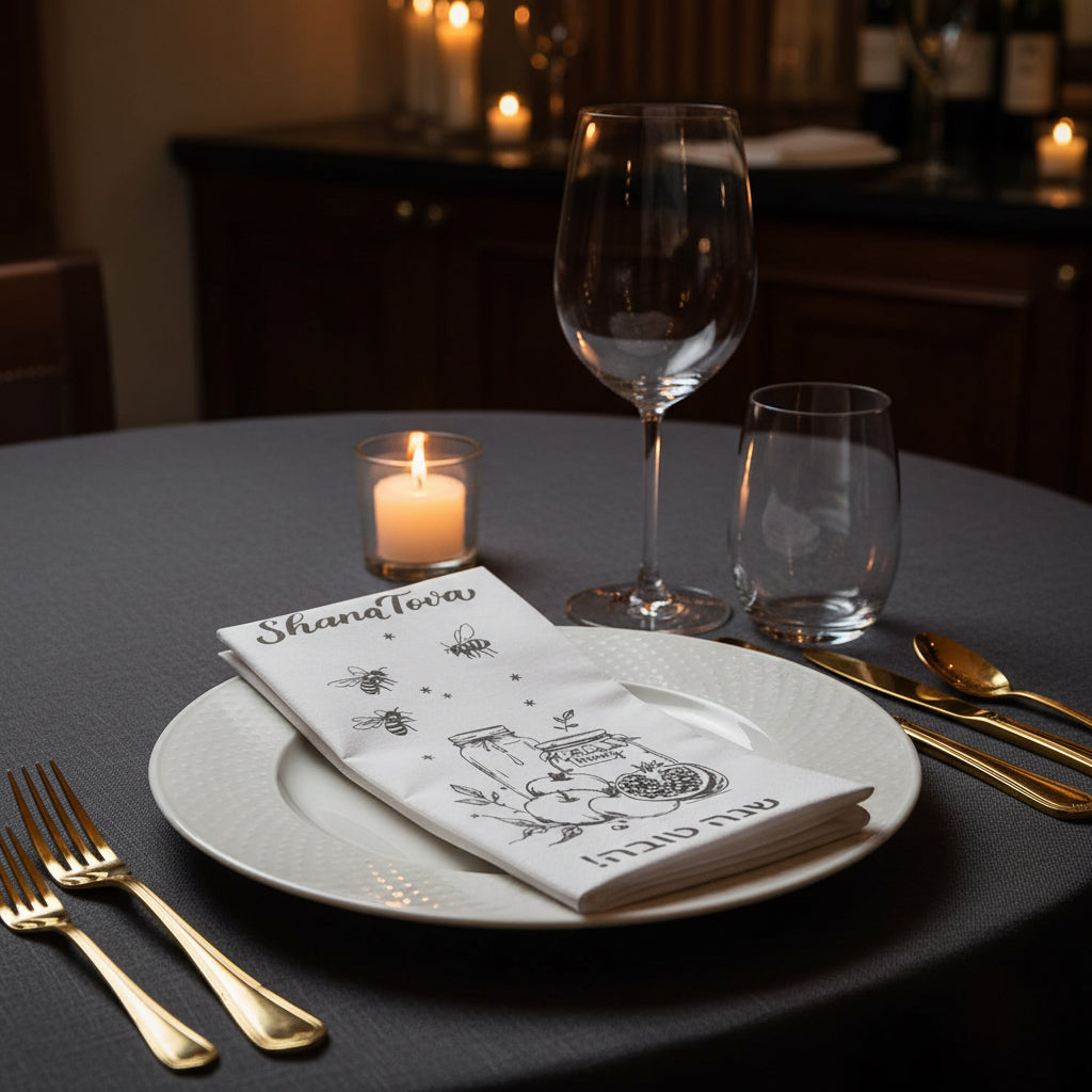 Shana Tova Napkins 20 × 40 cm Set Of 25