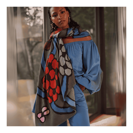 Daisy Chain Scarf - Lalela Scarf - Woolen Scarf - view 2