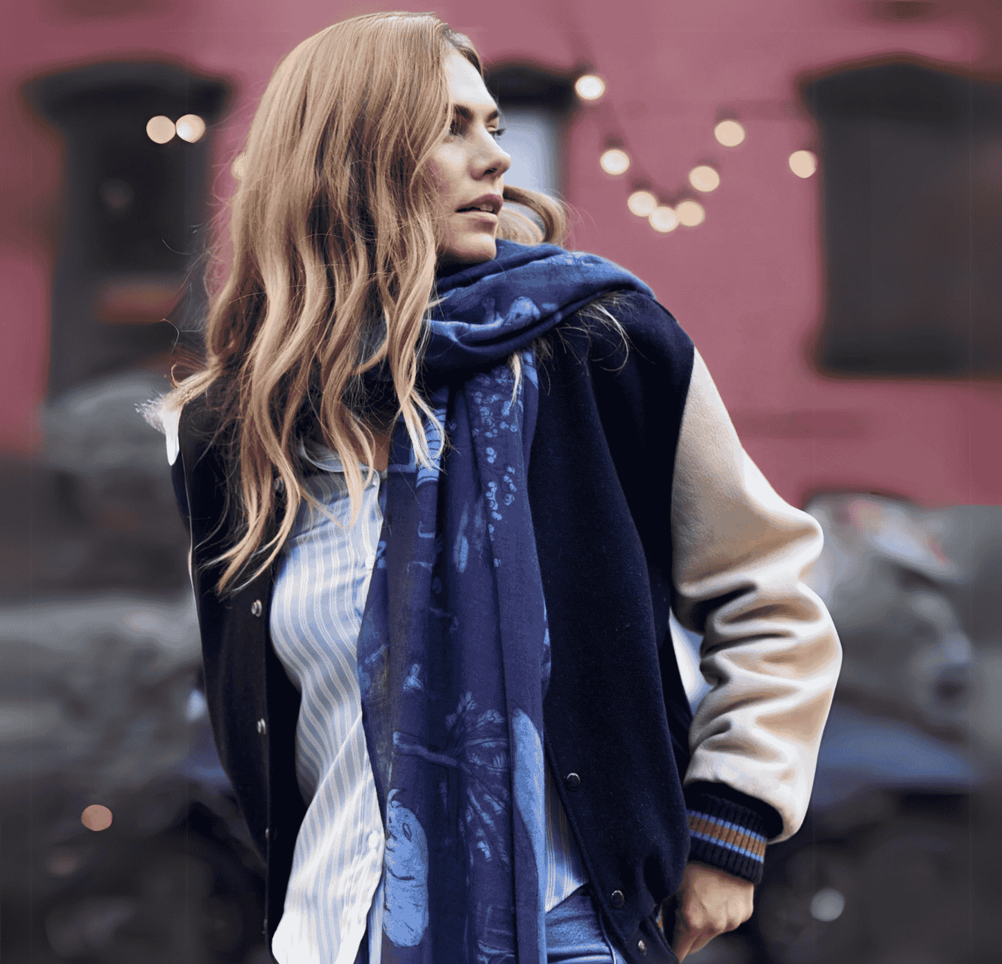 Midnight Toile Scarf - Lalela Scarf - Woolen Scarf - view 2