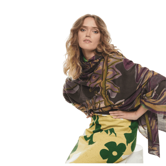 Lavender Bloom Scarf - Lalela Scarf - Woolen Scarf - view 2