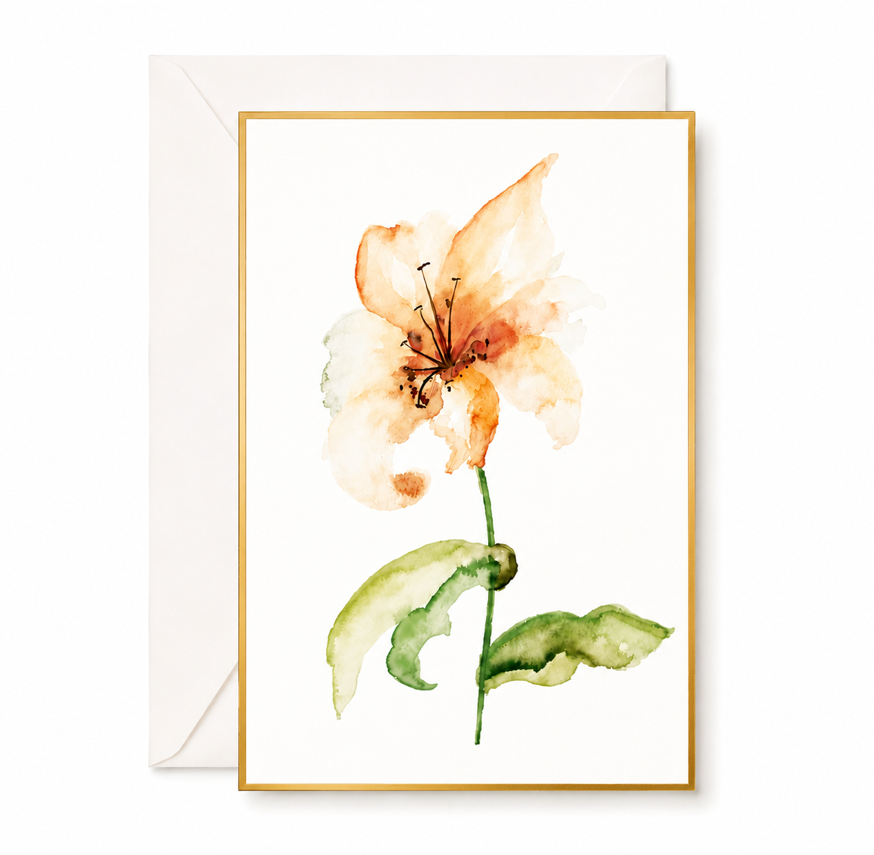Watercolour White Lily Greeting Card 10 x 15 cm - Graphique