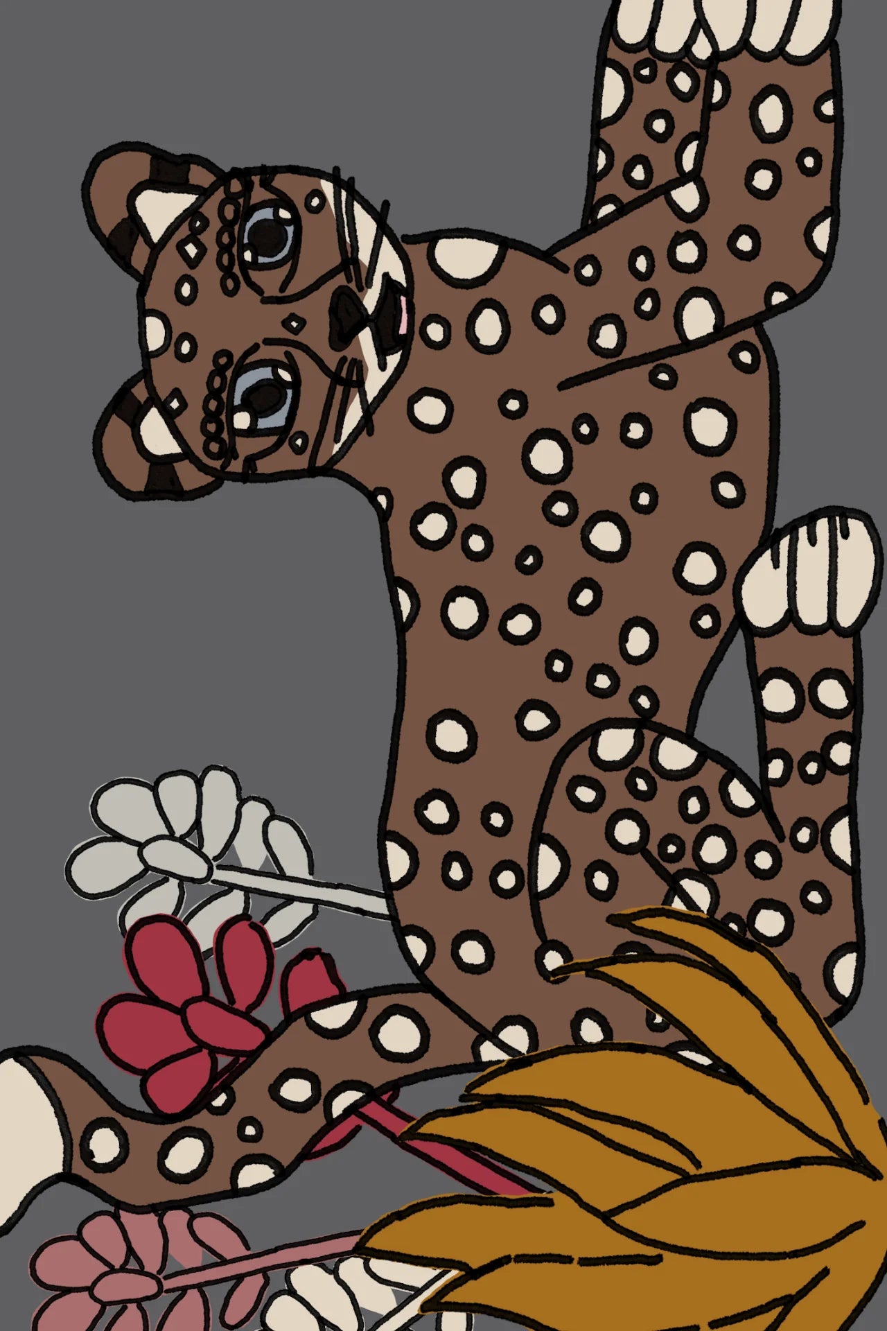 Cheetah Brown Scarf - Lalela Scarf - Cotton Scarf - view 3