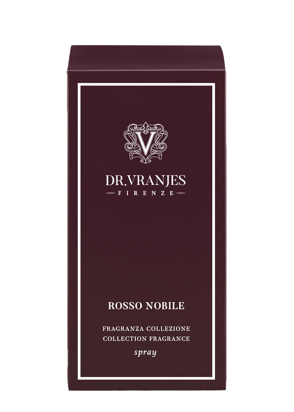 Eclectic Dr. Vranjes Rosso Nobile room spray signature burgundy branded packaging box