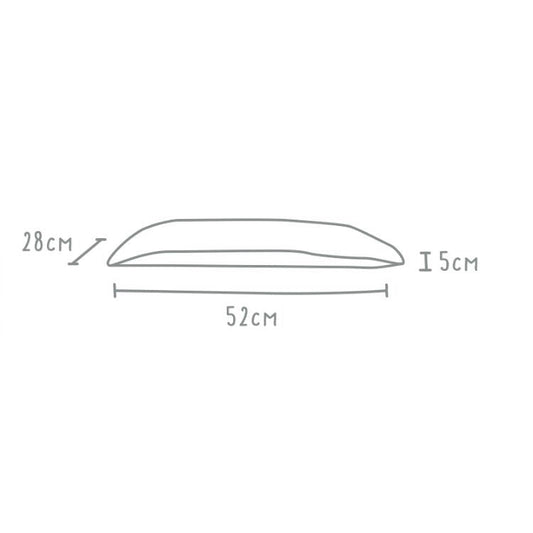 Eclectic Wonki Ware large trough serving dish dimensions diagram showing 52cm length 28cm width and 5cm height