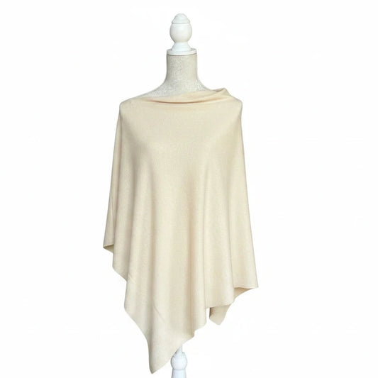 Raspberry Red Double Knit Cashmere Poncho