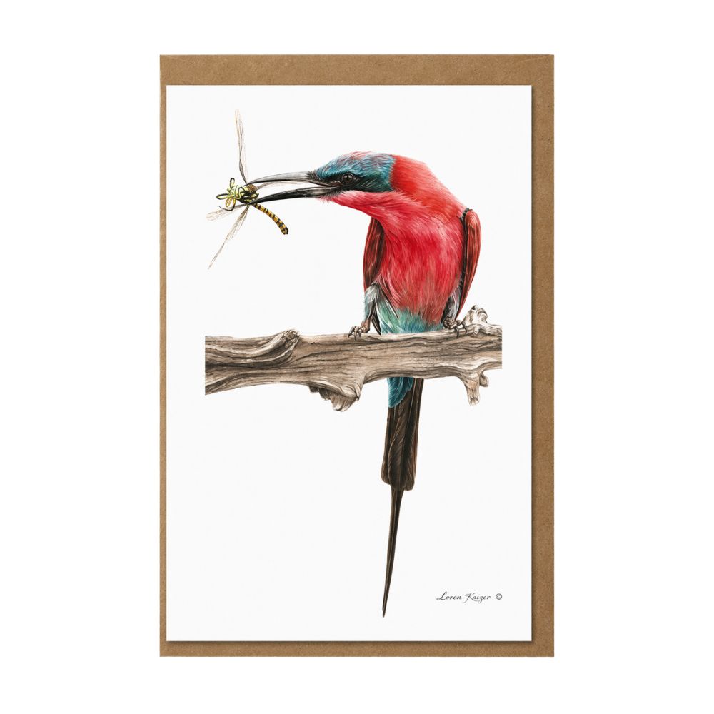 Carmine Bee-eater Botanical Greeting Card