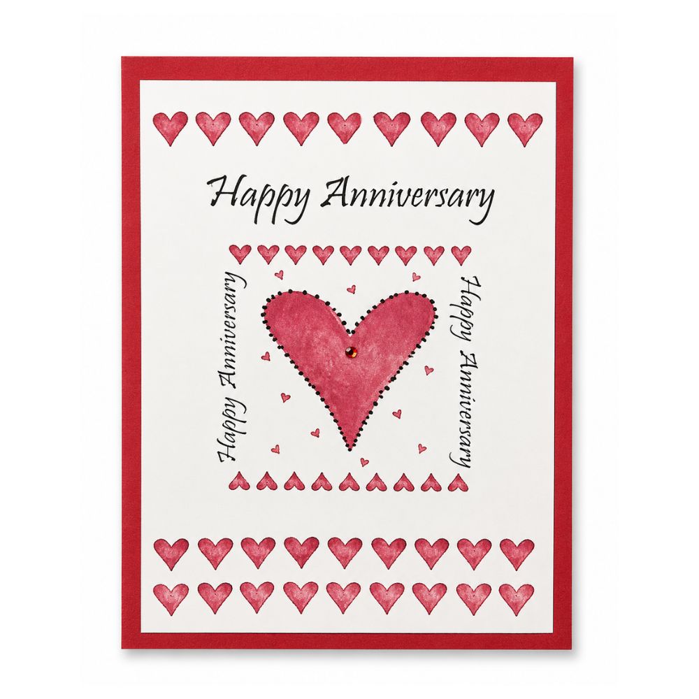Happy Anniversary Hearts Card - Greeting Card