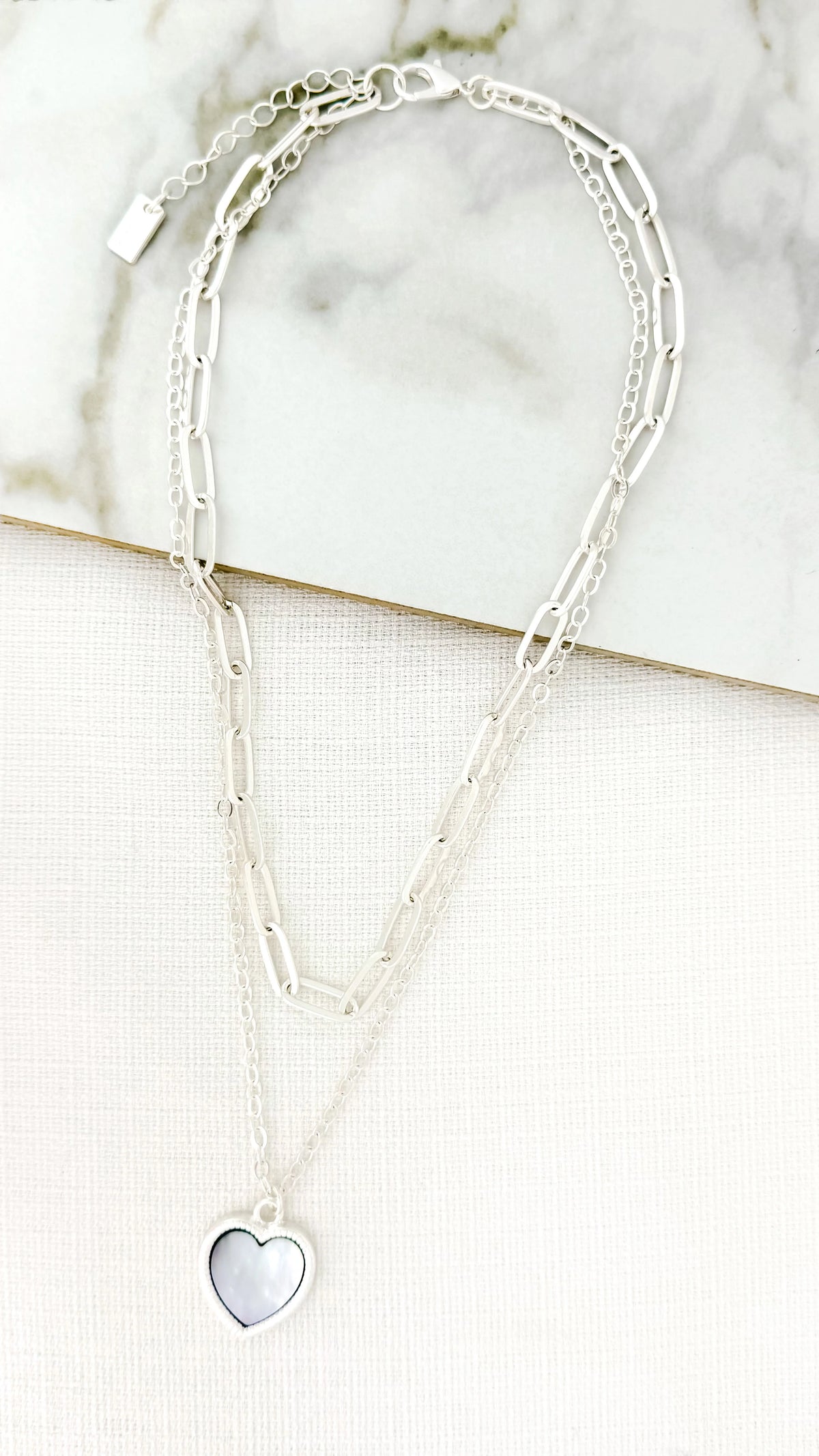 Silver heart pendant necklace - view 2