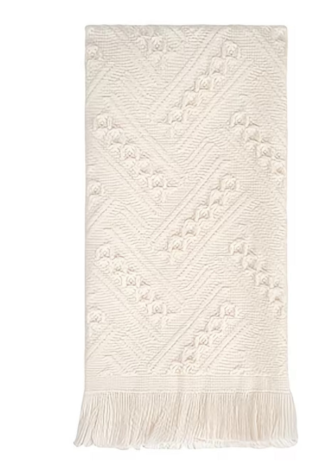 Jacquard Woven Cotton Guest Towel Cream    (34× 74cm)