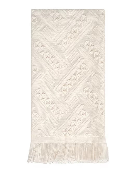 Jacquard Woven Cotton Guest Towel Cream    (34× 74cm)