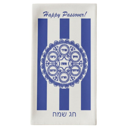 Pesach Royal Blue Napkins 20 x 40 cm Set Of 25 - Slimline Napkins