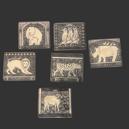 Taste of Africa coasters made in South Africa set of 6 in a presentation box