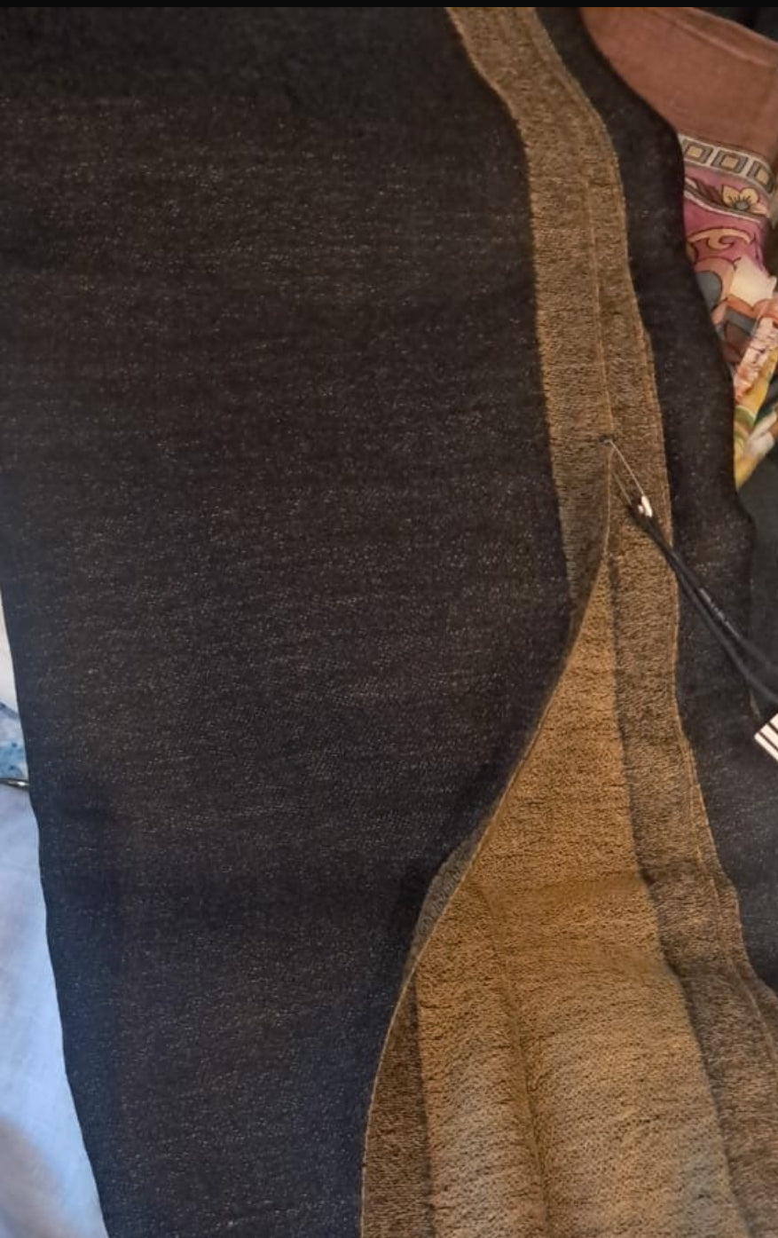 Cashmere Reversible wrap scarf mustard&black - Cashmere Scarf