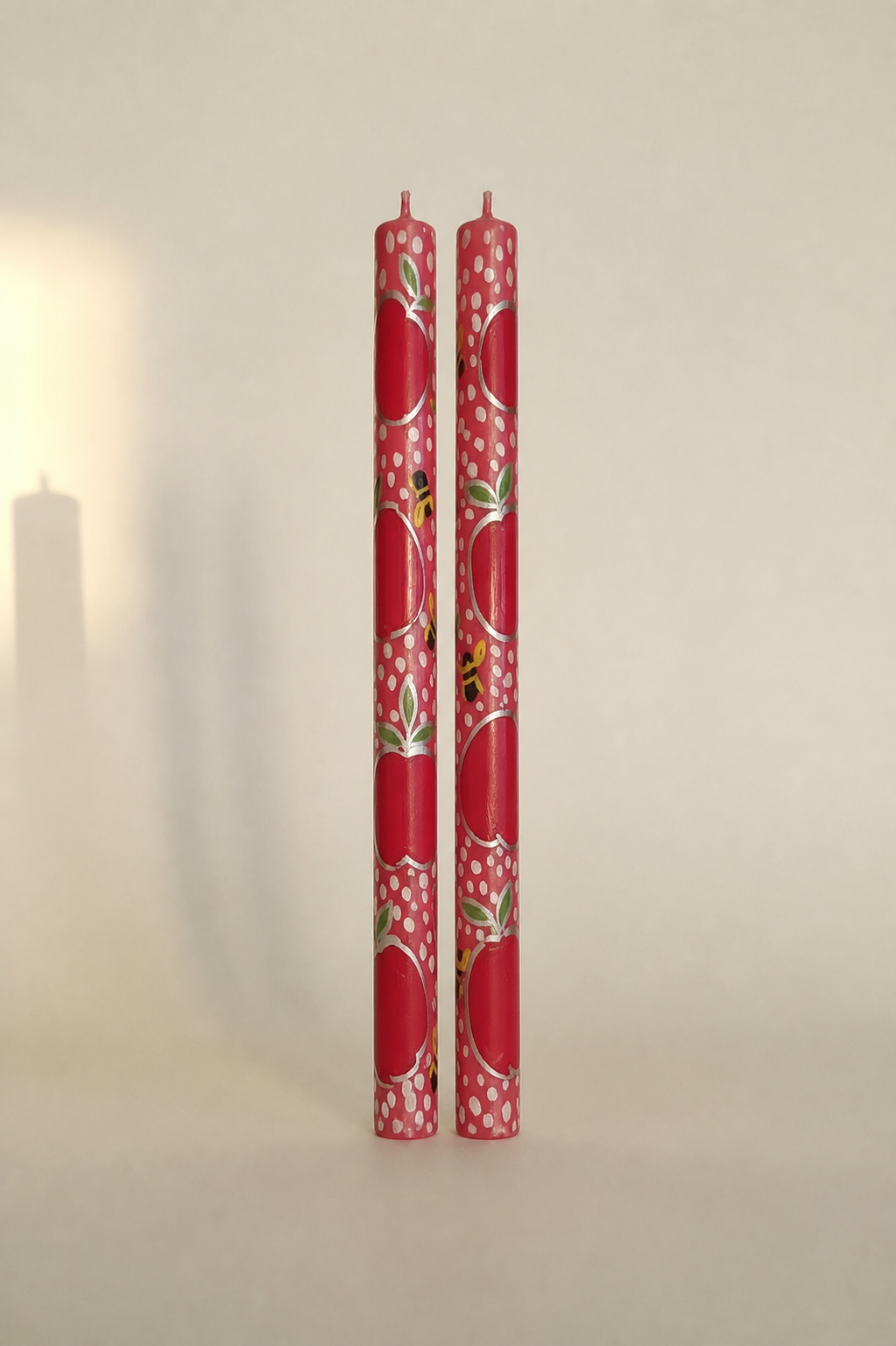 Joy Handpainted dinner candles (set of 2)