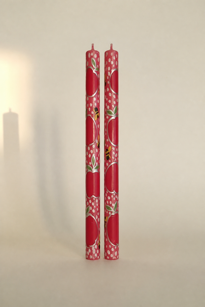 Joy Handpainted dinner candles (set of 2)