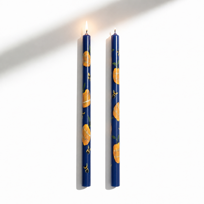 Joy Handpainted dinner candles (set of 2)
