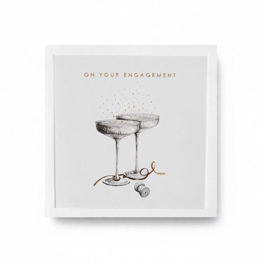 On Your Engagement Champagne Card - Greeting Card