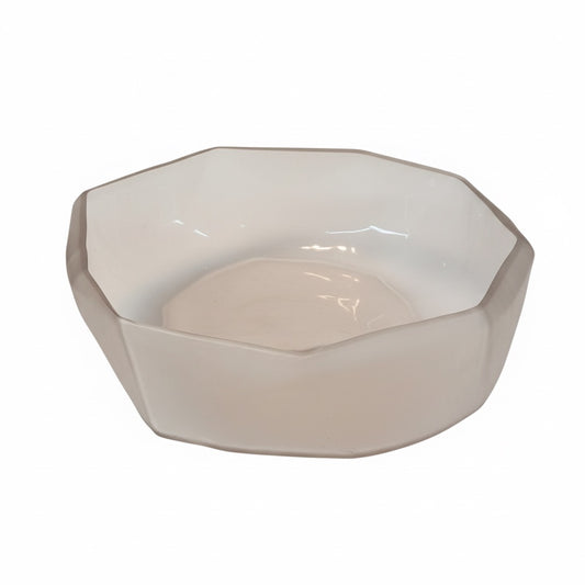 Cubistic Sculptural Glass Bowl 38 cm - Sand - Decorative Bowl