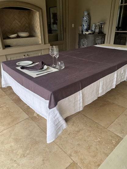 Charcoal Linen Tablecloth 8 Seater 190 x 270 Handmade - view 3