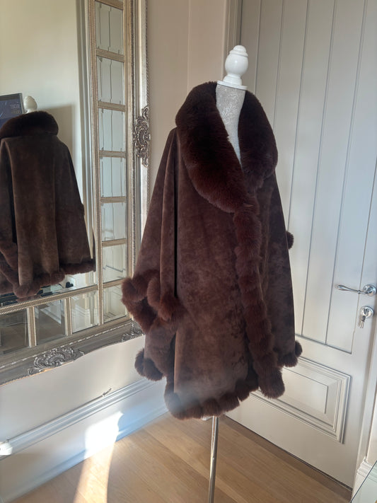 Luxury Chocolate Faux Fur Wrap - Winter Fur Wrap