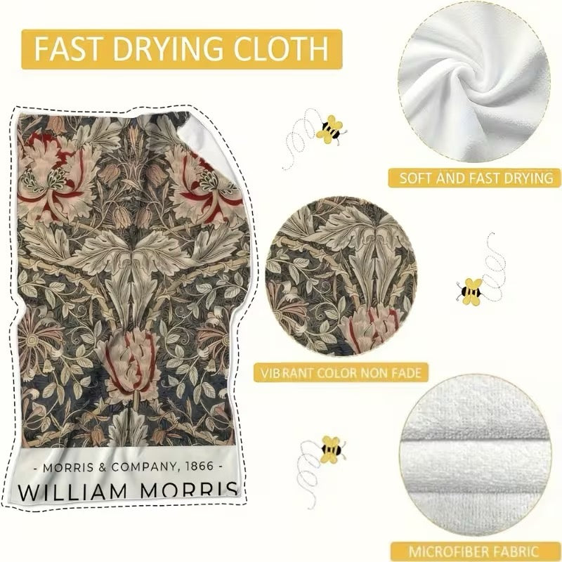 William Morris Vintage Floral Microfibre Dish Towel – 45 × 70 cm