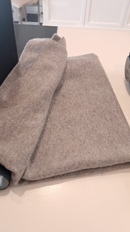 Warm Grey Double Knit Cashmere Poncho