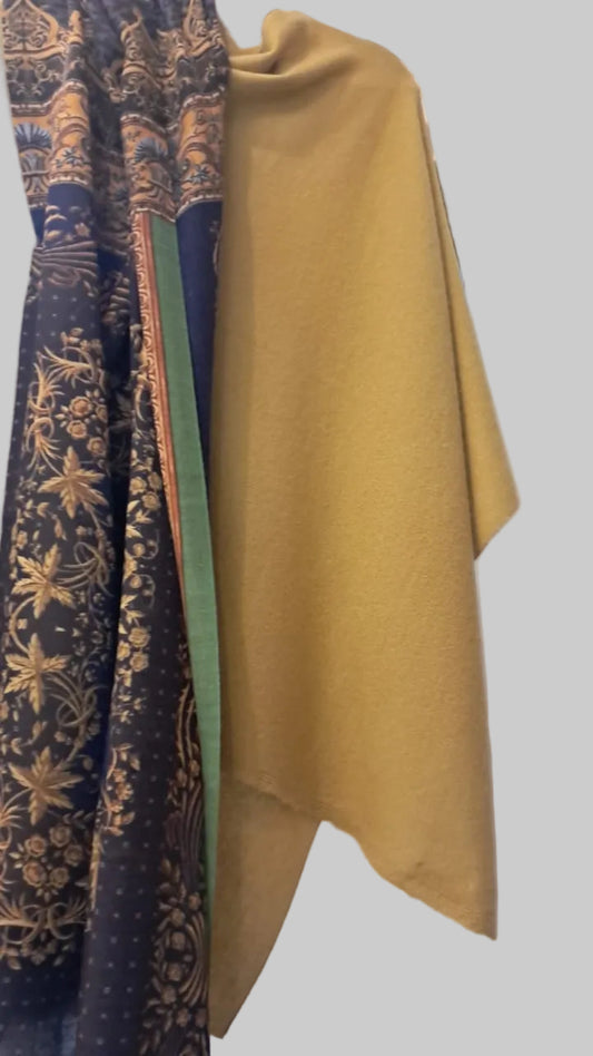 Chartreuse Double Knit Cashmere Poncho