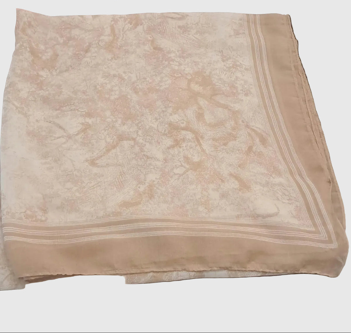 Summer Forest Print Lightweight Scarf (Beige)