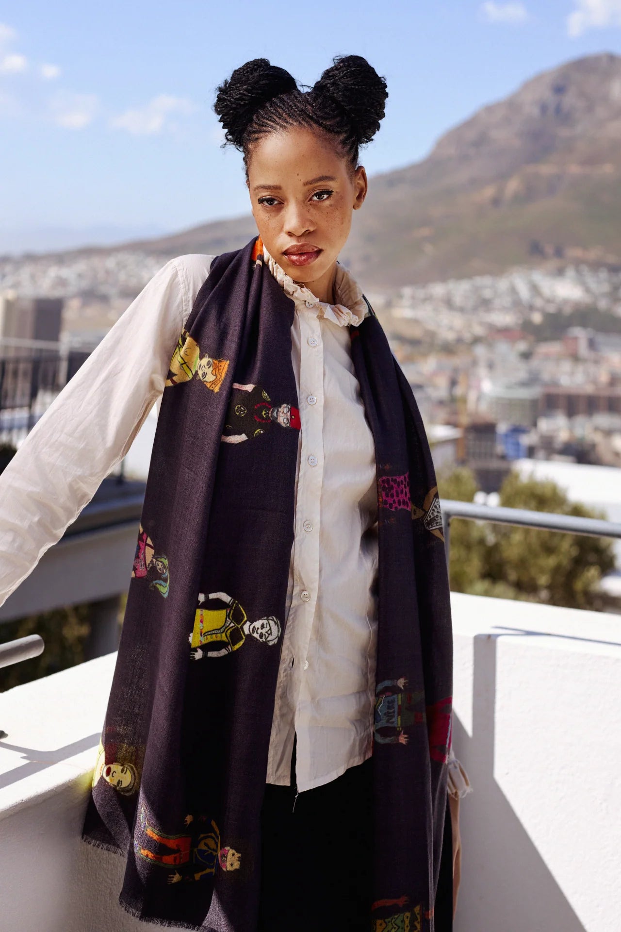 Rainbow Nation Scarf - Lalela Scarf - Woolen Scarf - view 2