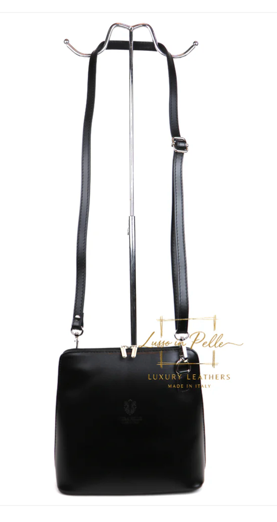 Milano Structured Leather Crossbody Bag - The Italian Edit - view 2