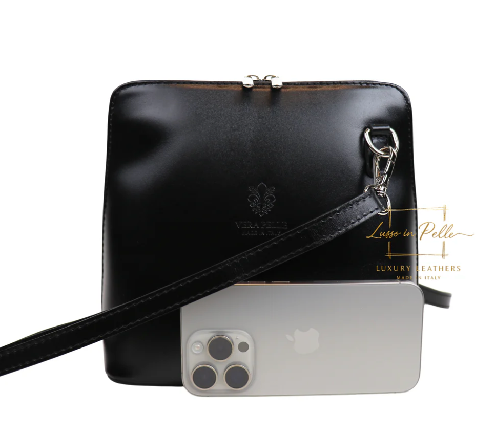 Milano Structured Leather Crossbody Bag - The Italian Edit