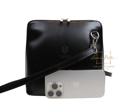 Milano Structured Leather Crossbody Bag - The Italian Edit