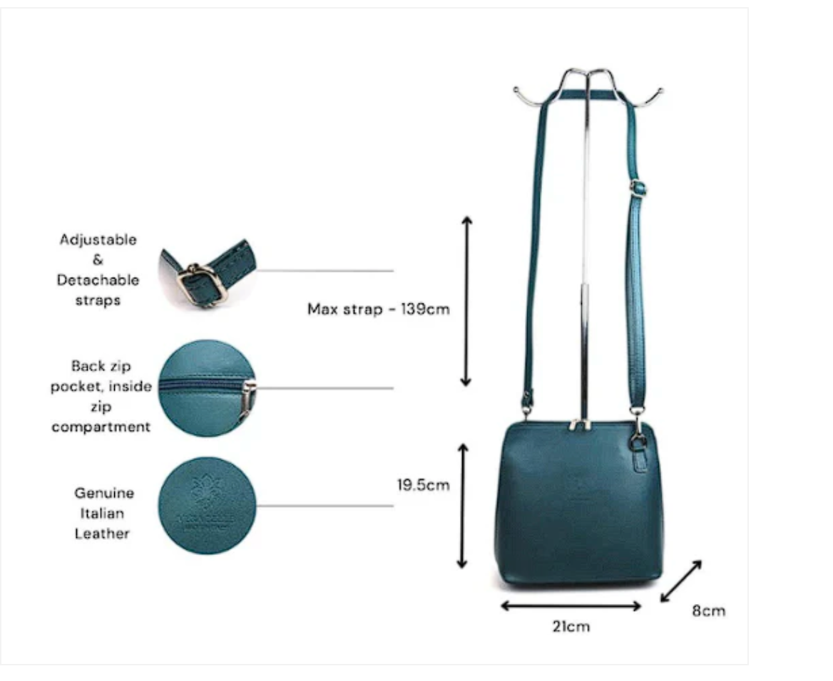 Milano Structured Leather Crossbody Bag - The Italian Edit - view 3
