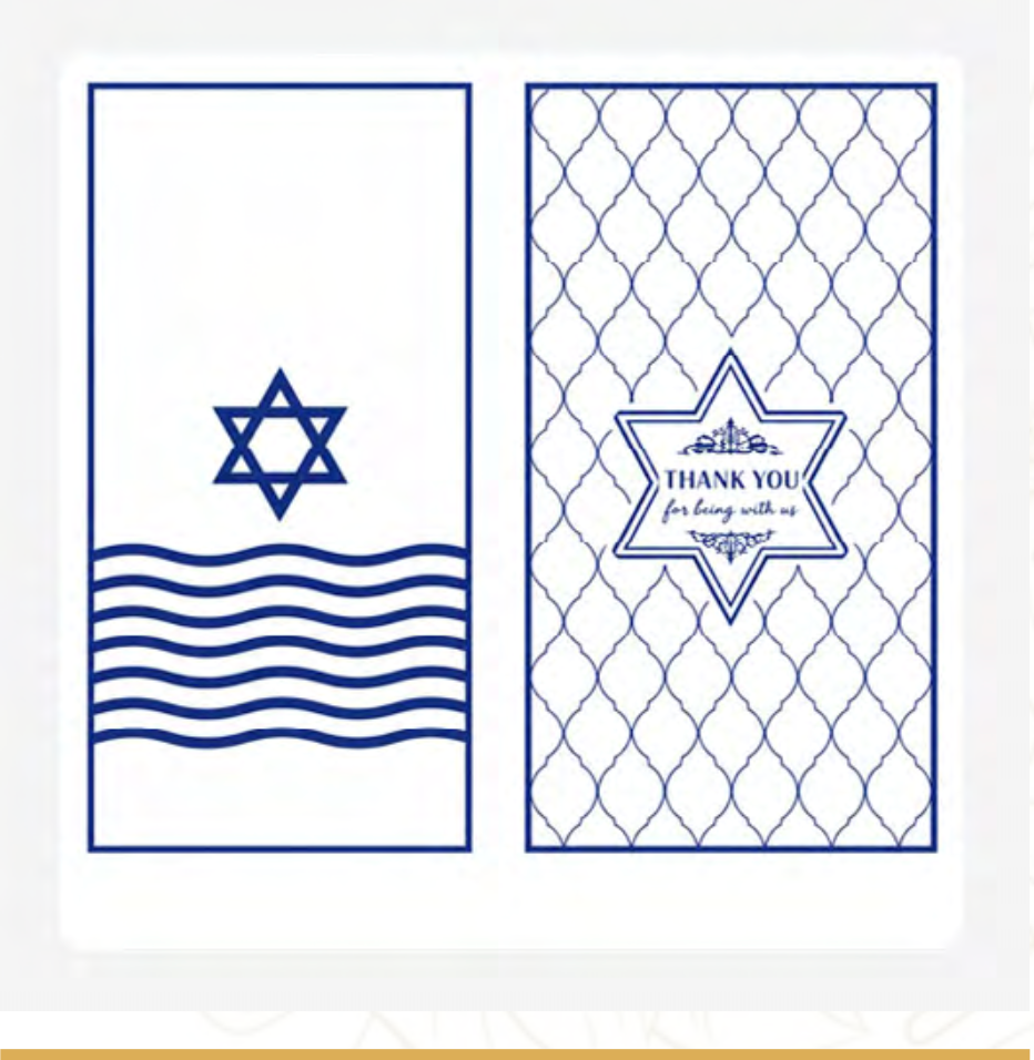 Shabbat Guest Thank You Napkins 20 x 40 cm Set Of 25