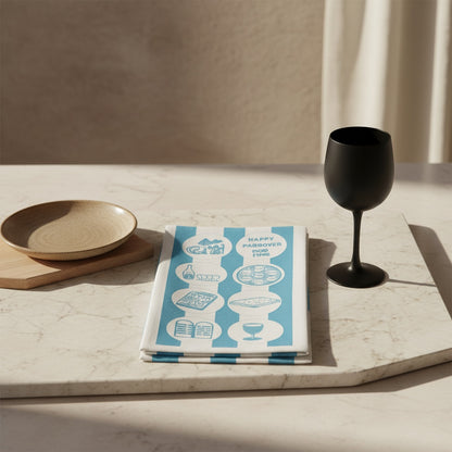 Pesach Turquoise Napkins 20 x 40 cm Set Of 25 - Slimline Napkins - view 2