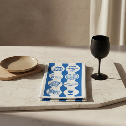 Pesach Royal Blue Napkins 20 x 40 cm Set Of 25 - Slimline Napkins - view 2