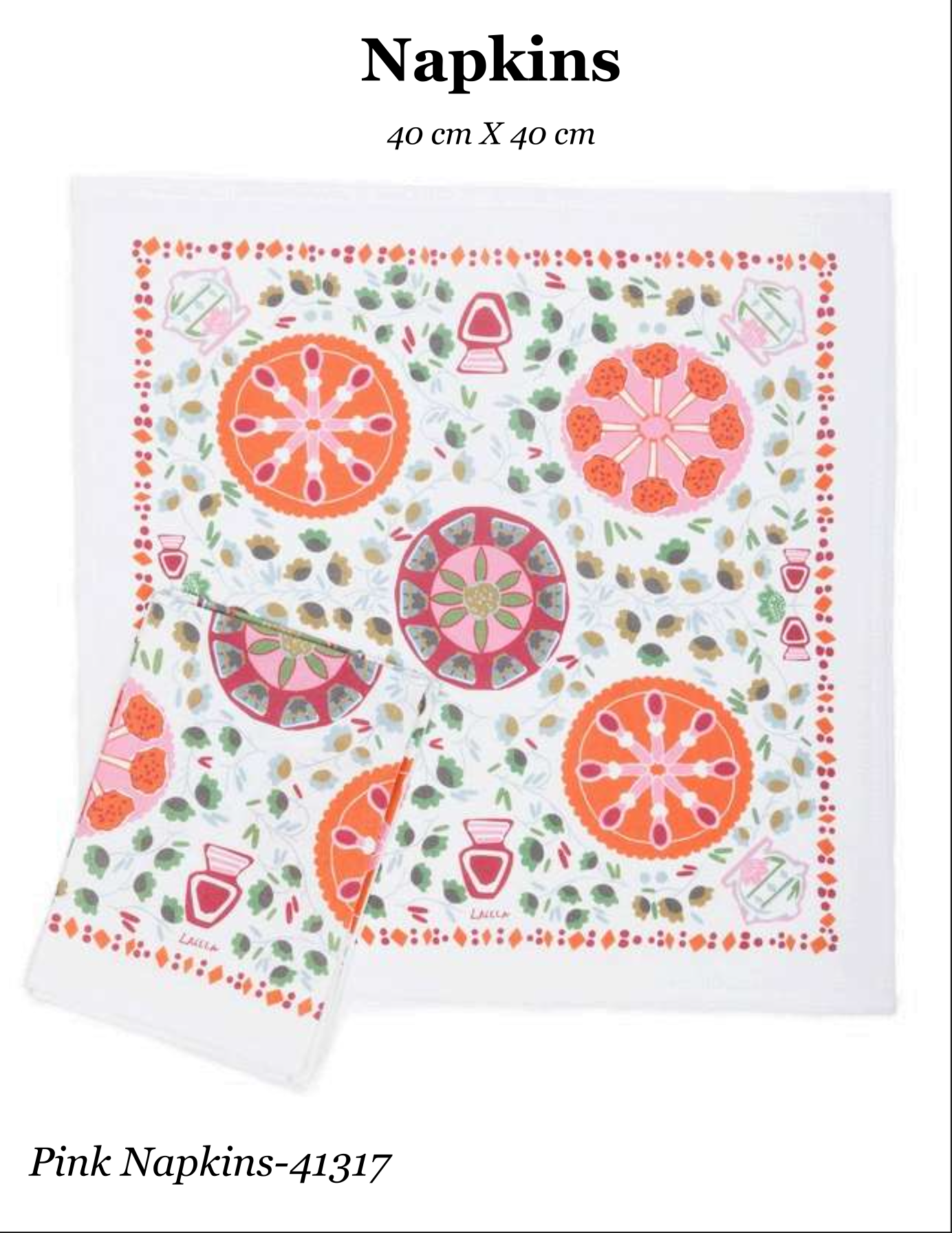 Delicious Cotton Napkins 40 x 40 cm Set Of 4 - Lalela