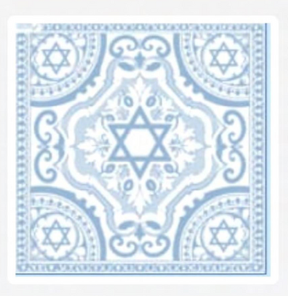 Soft Blue Star Of David Napkins 40 × 40 cm Set Of 25