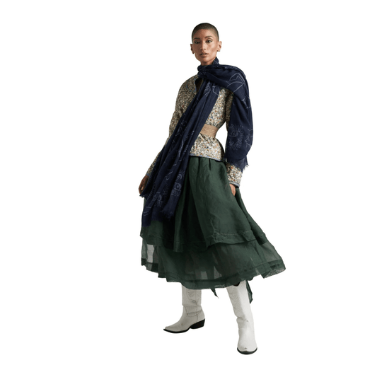 Lundi Navy Luxe Scarf - Lalela Scarf - Cashmere Scarf - view 2