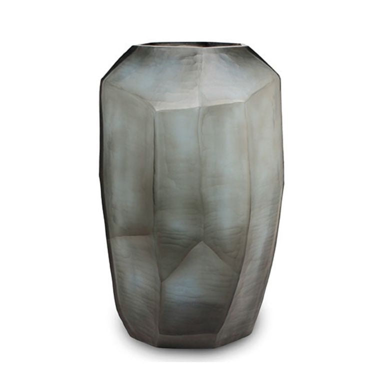 Cubistic Smoke Grey Glass Vase 48 cm - Guaxs