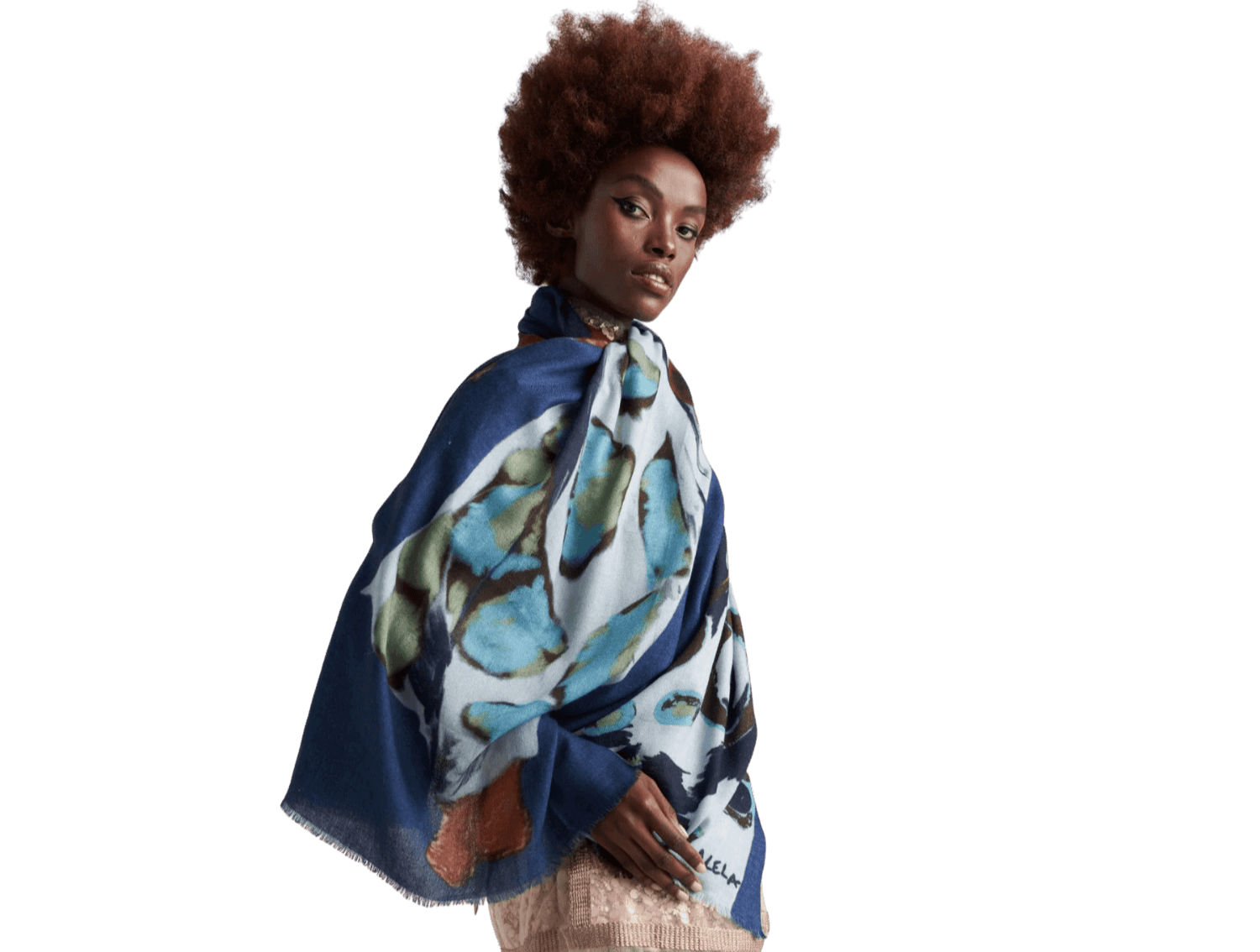 Ladies In Blue Scar - Lalela Scarf - Woolen Scarf - view 2