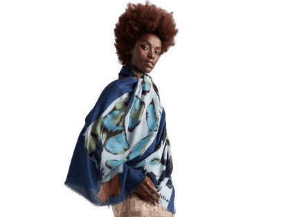 Ladies In Blue Scar - Lalela Scarf - Woolen Scarf - view 2