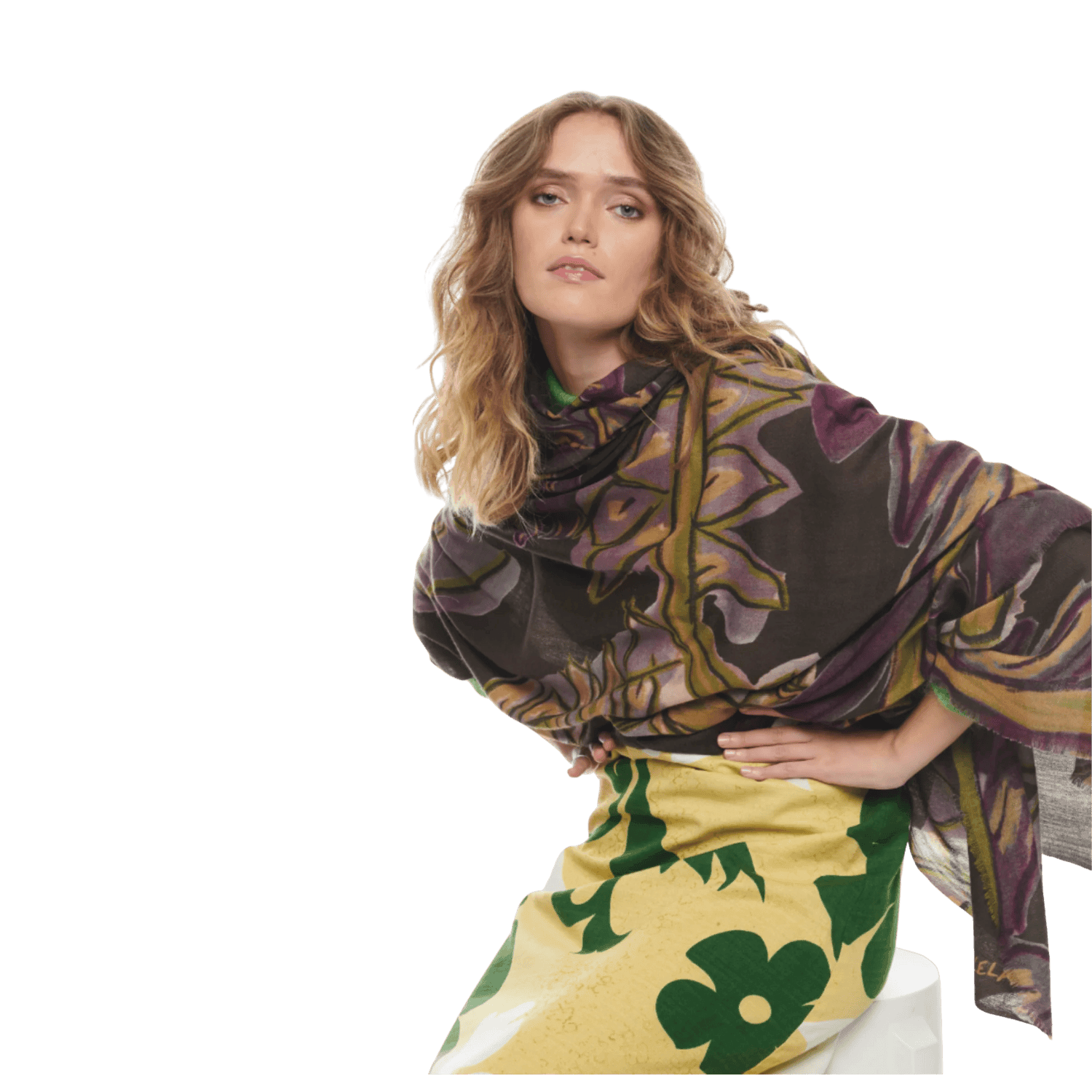 Lavender Bloom Scarf - Lalela Scarf - Woolen Scarf - view 2