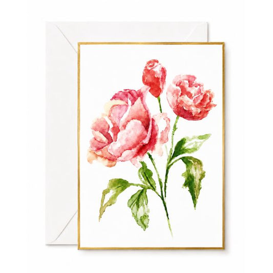 Watercolour Pink Peony Greeting Card 10 x 15 cm - Graphique
