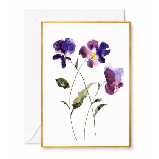 Watercolour Pansy Greeting Card 10 x 15 cm - Graphique