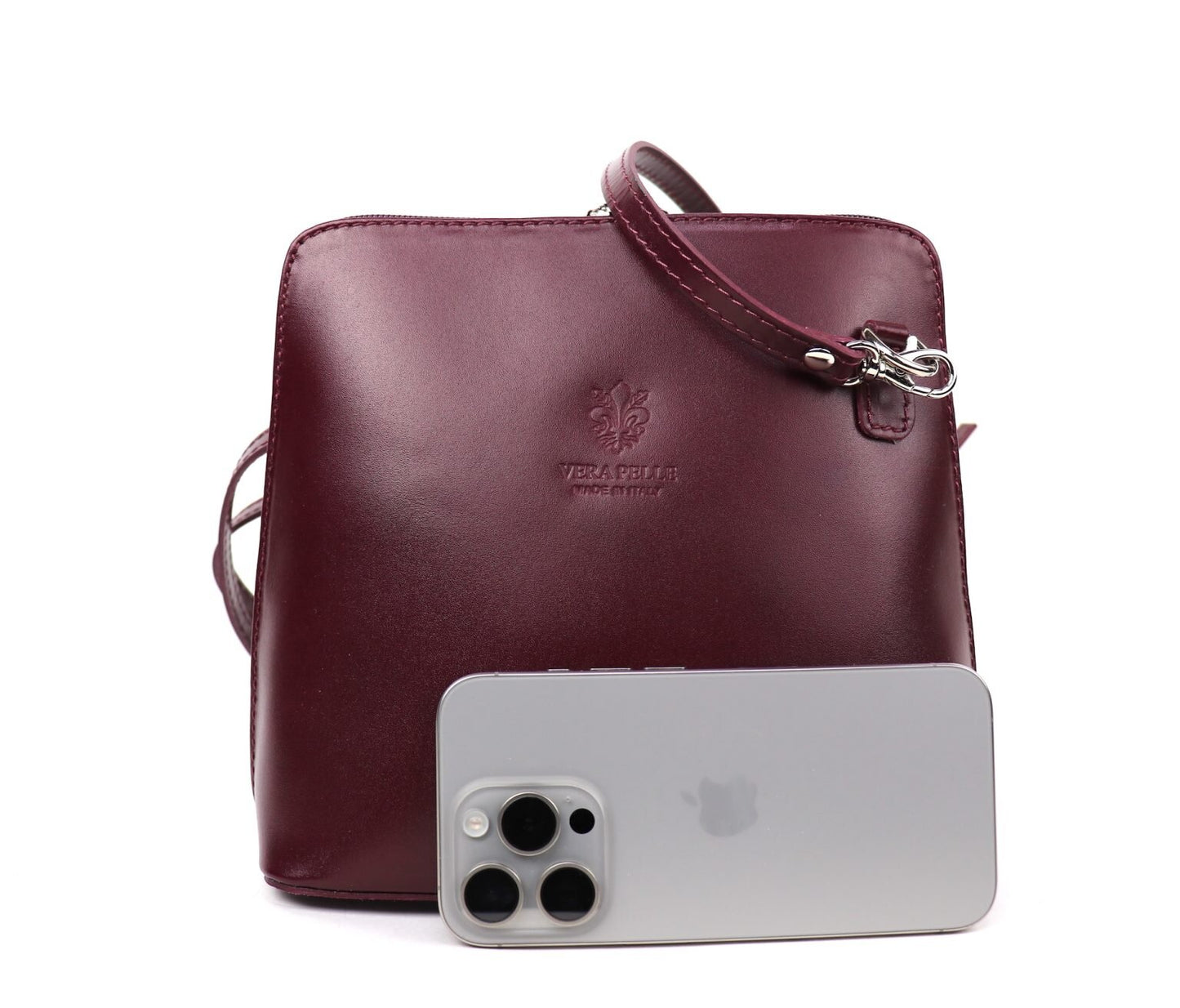 Milano Structured Leather Crossbody Bag - The Italian Edit - view 6